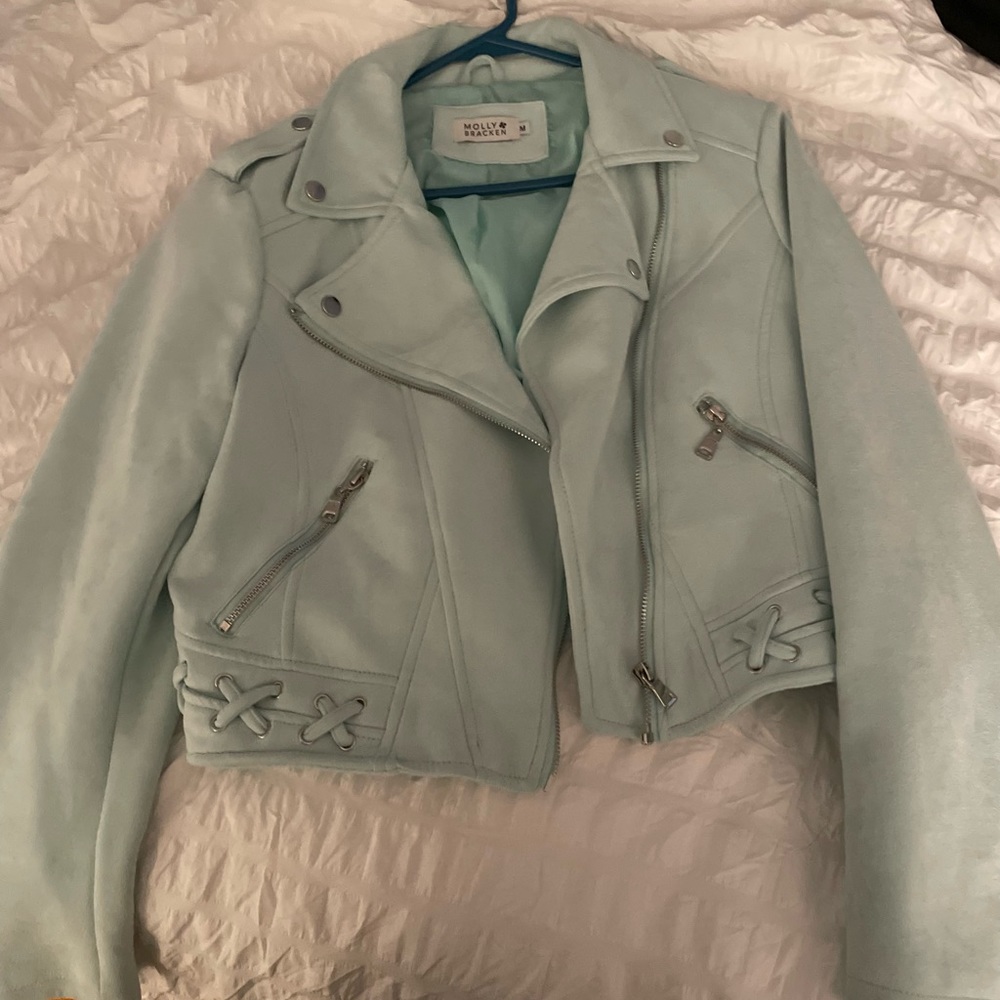 teal medium suede jacket